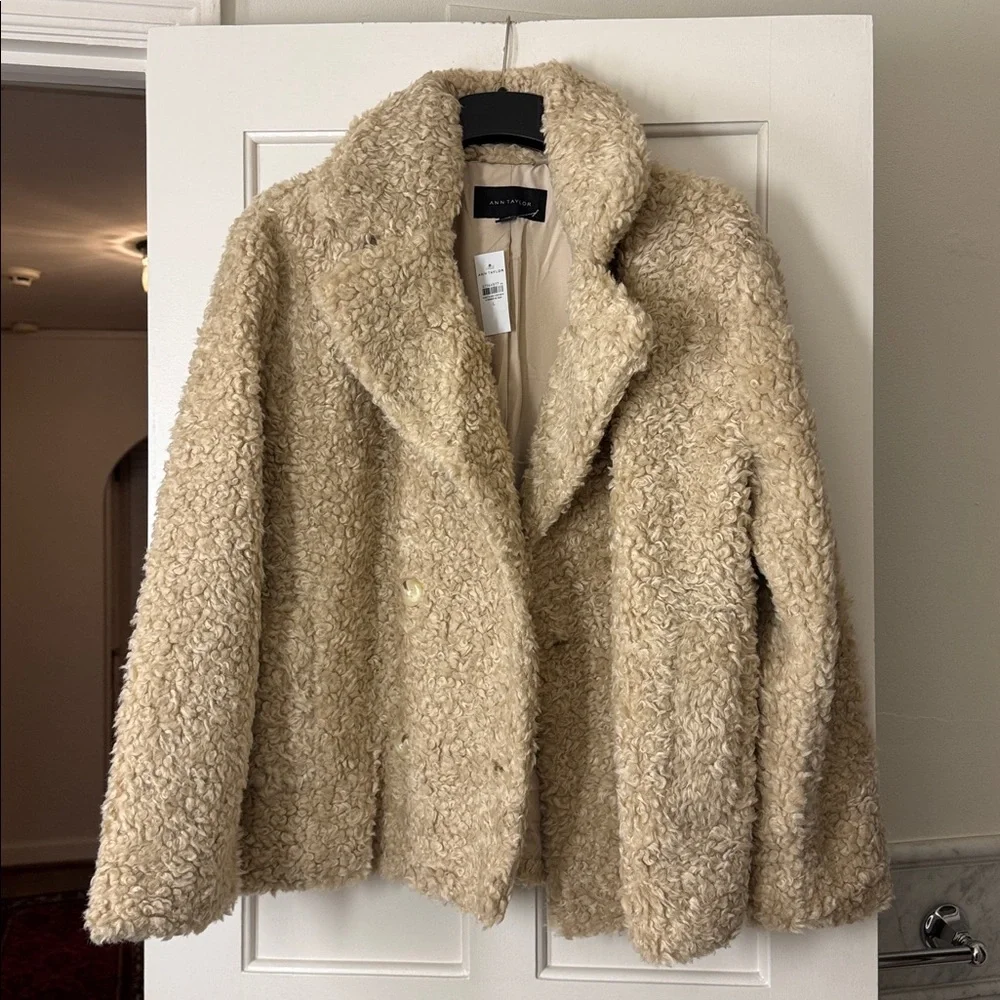 Ann Taylor Faux Fur Double-breasted Coat 830919 - Picture 12 of 12